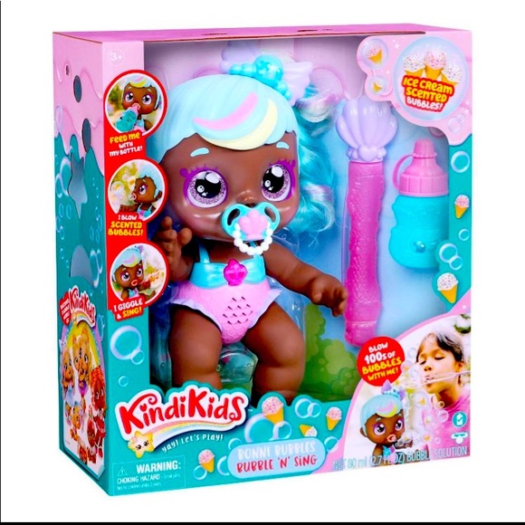 Kindi Kids Bobbi Bubbles Doll-Blows Bubbles & Sings - Picture 4 of 12